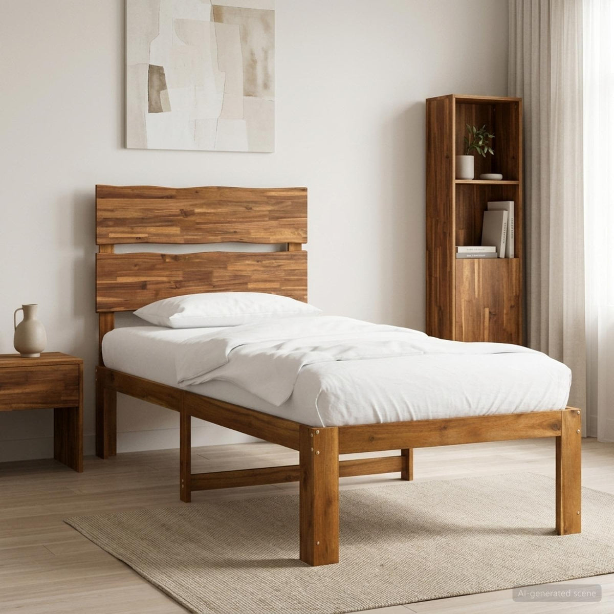 Letto Singolo con Testiera ROSTOCK Naturale 80 x 200 cm