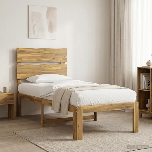 Letto Singolo con Testiera ROSTOCK Sbiancato 80 x 200 cm