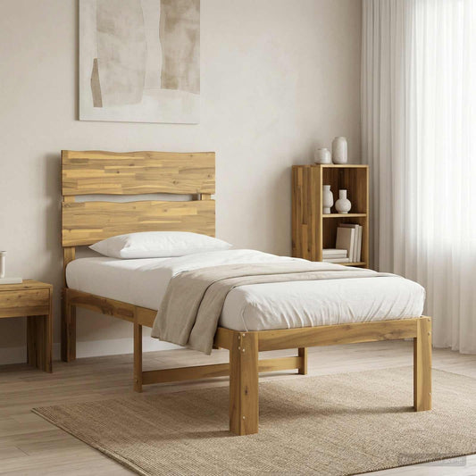 Letto Singolo con Testiera ROSTOCK Sbiancato 90 x 200 cm