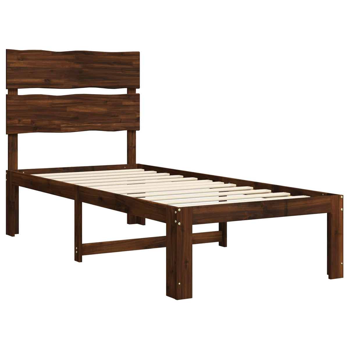 Letto Singolo con Testiera ROSTOCK Marrone Scuro 100 x 200 cm