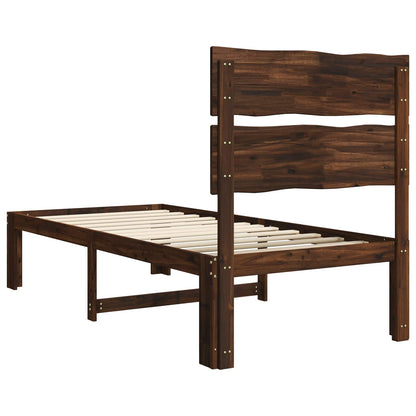 Letto Singolo con Testiera ROSTOCK Marrone Scuro 100 x 200 cm | homemem39