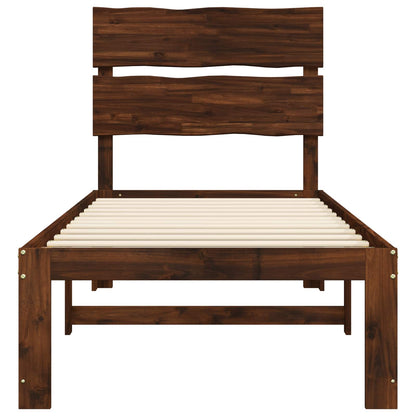 Letto Singolo con Testiera ROSTOCK Marrone Scuro 100 x 200 cm | homemem39