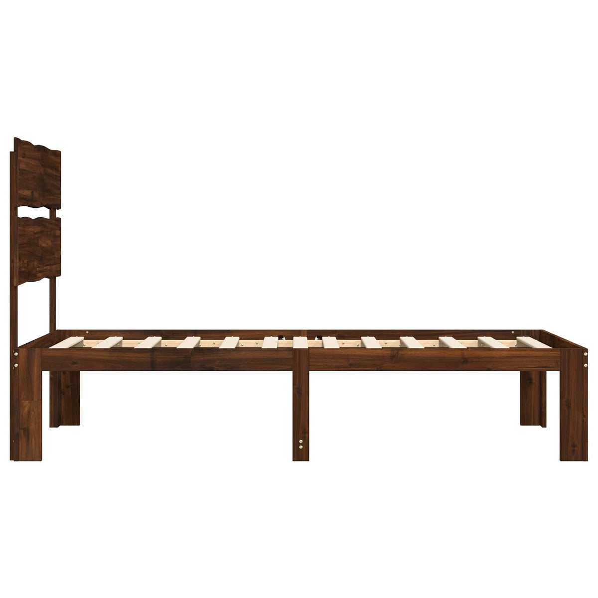 Letto Singolo con Testiera ROSTOCK Marrone Scuro 100 x 200 cm | homemem39