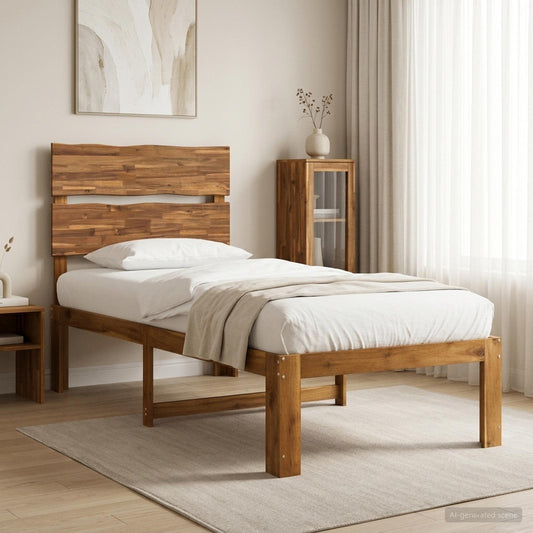 Letto Singolo con Testiera ROSTOCK Naturale 100 x 200 cm