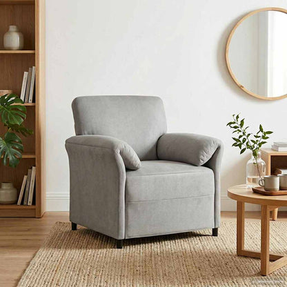 Divano 1 posto Grigio Chiaro 88 x 83 x 95 cm Velluto | homemem39