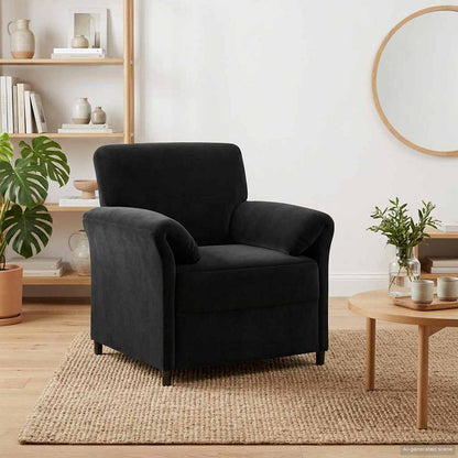 Divano 1 posto Nero 88 x 83 x 95 cm Velluto | homemem39