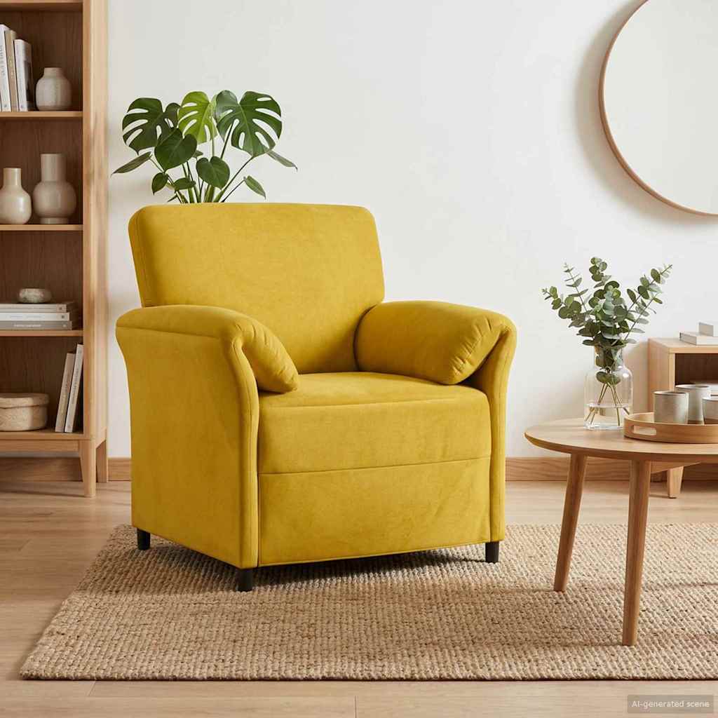 Divano 1 posto Giallo 88 x 83 x 95 cm Velluto | homemem39