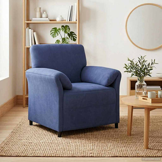 Divano 1 posto Blu Polizia 88 x 83 x 95 cm Velluto | homemem39