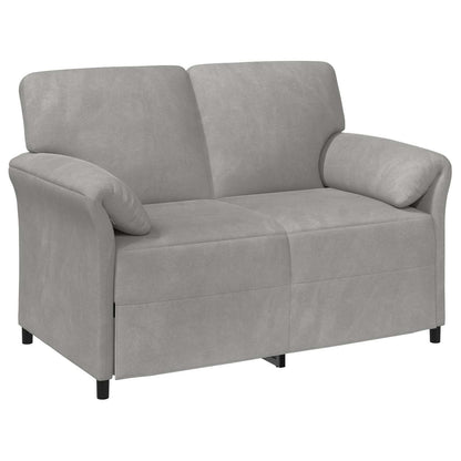 Divano a 2 Posti Grigio Chiaro 138 x 83 x 95 cm Velluto | homemem39