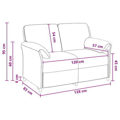 Divano a 2 Posti Rosa 138 x 83 x 95 cm Velluto