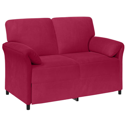 Divano a 2 Posti Rosso Vino 138 x 83 x 95 cm Velluto | homemem39
