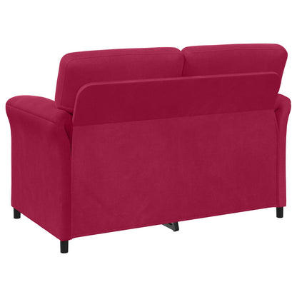 Divano a 2 Posti Rosso Vino 138 x 83 x 95 cm Velluto