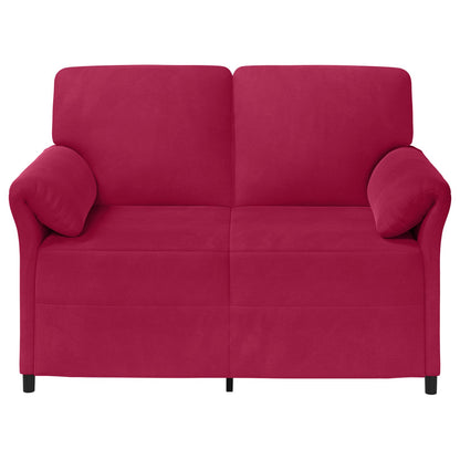 Divano a 2 Posti Rosso Vino 138 x 83 x 95 cm Velluto