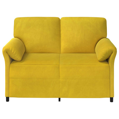 Divano a 2 Posti Giallo 138 x 83 x 95 cm Velluto
