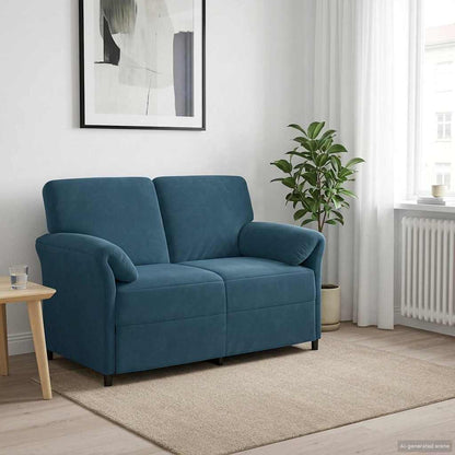 Divano a 2 Posti Blu 138 x 83 x 95 cm Velluto