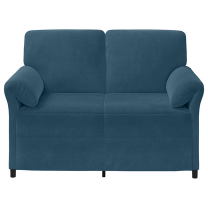 Divano a 2 Posti Blu 138 x 83 x 95 cm Velluto