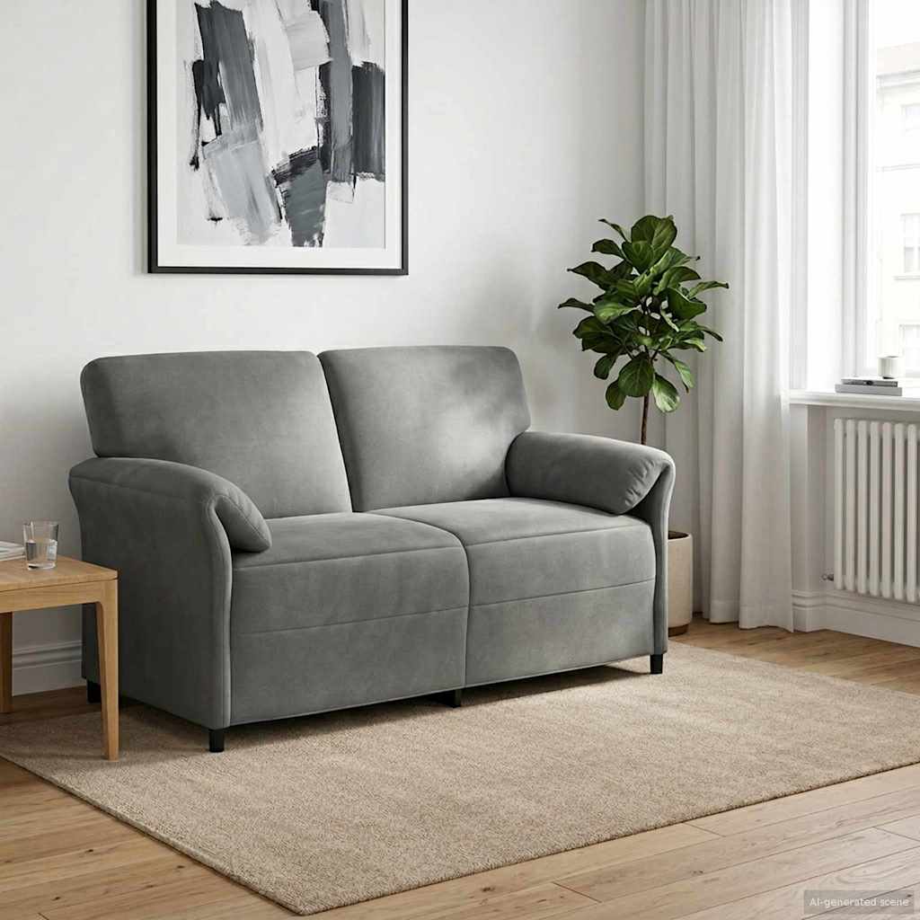 Divano a 2 Posti Grigio Scuro 158 x 83 x 95 cm Velluto | homemem39