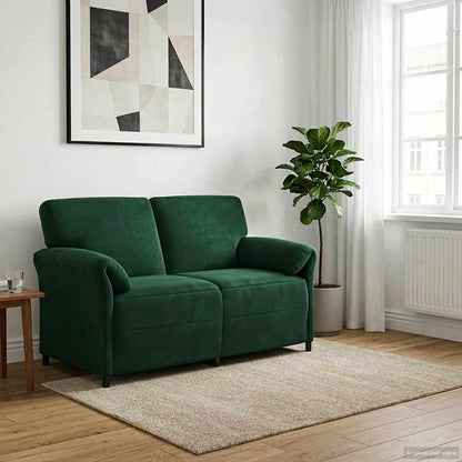 Divano a 2 Posti Verde Scuro 158 x 83 x 95 cm Velluto | homemem39