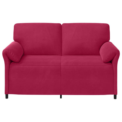 Divano a 2 Posti Rosso Vino 158 x 83 x 95 cm Velluto | homemem39