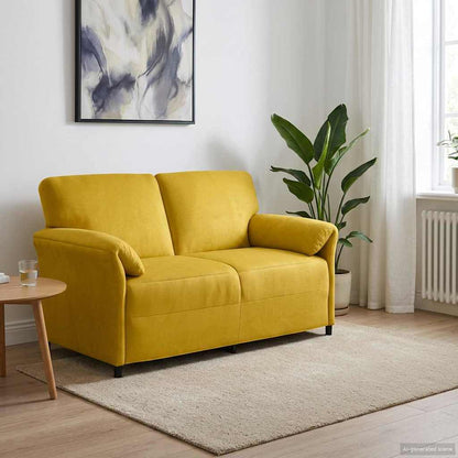 Divano a 2 Posti Giallo 158 x 83 x 95 cm Velluto