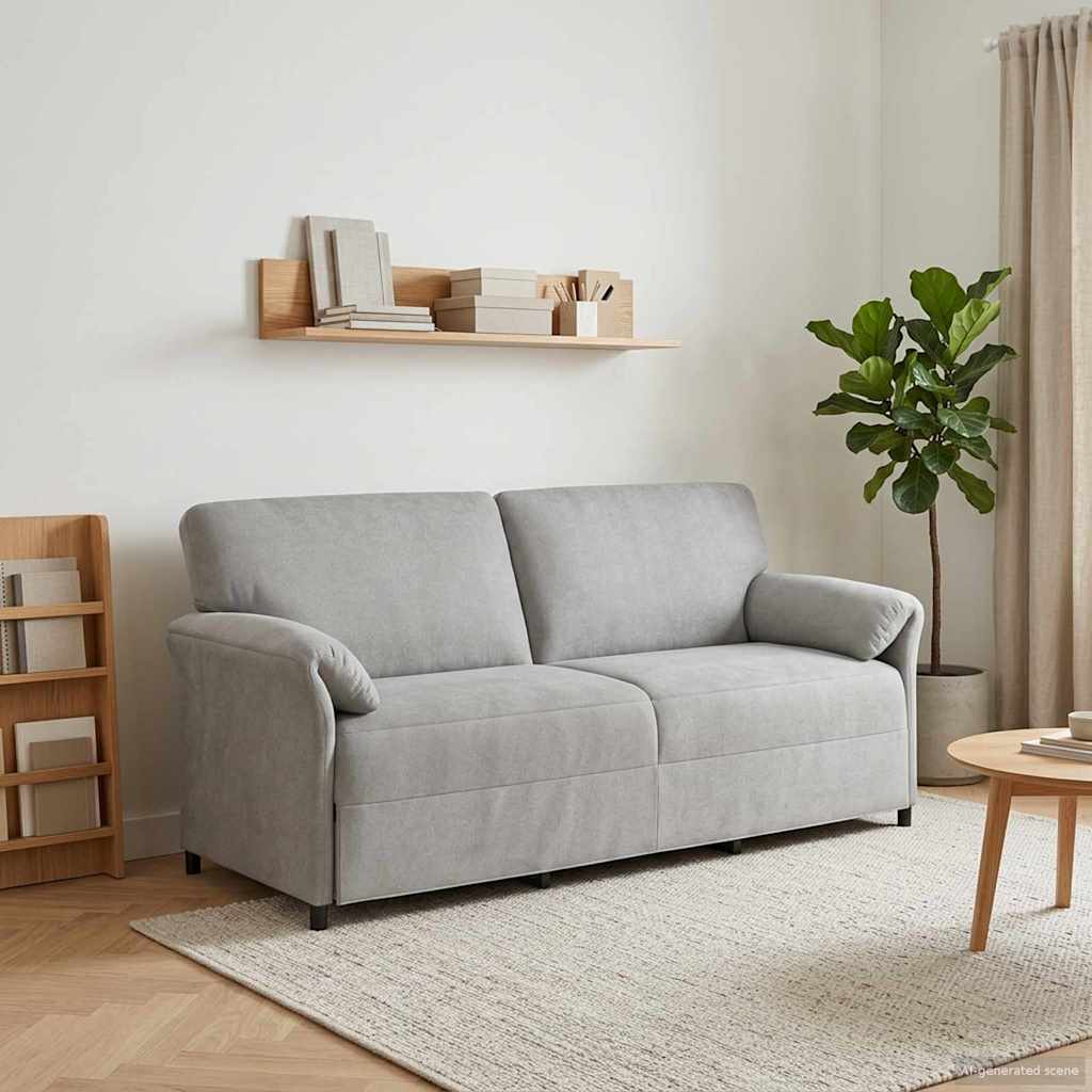 Divano 3-Persone Grigio Chiaro 198 x 83 x 95 cm Velluto | homemem39