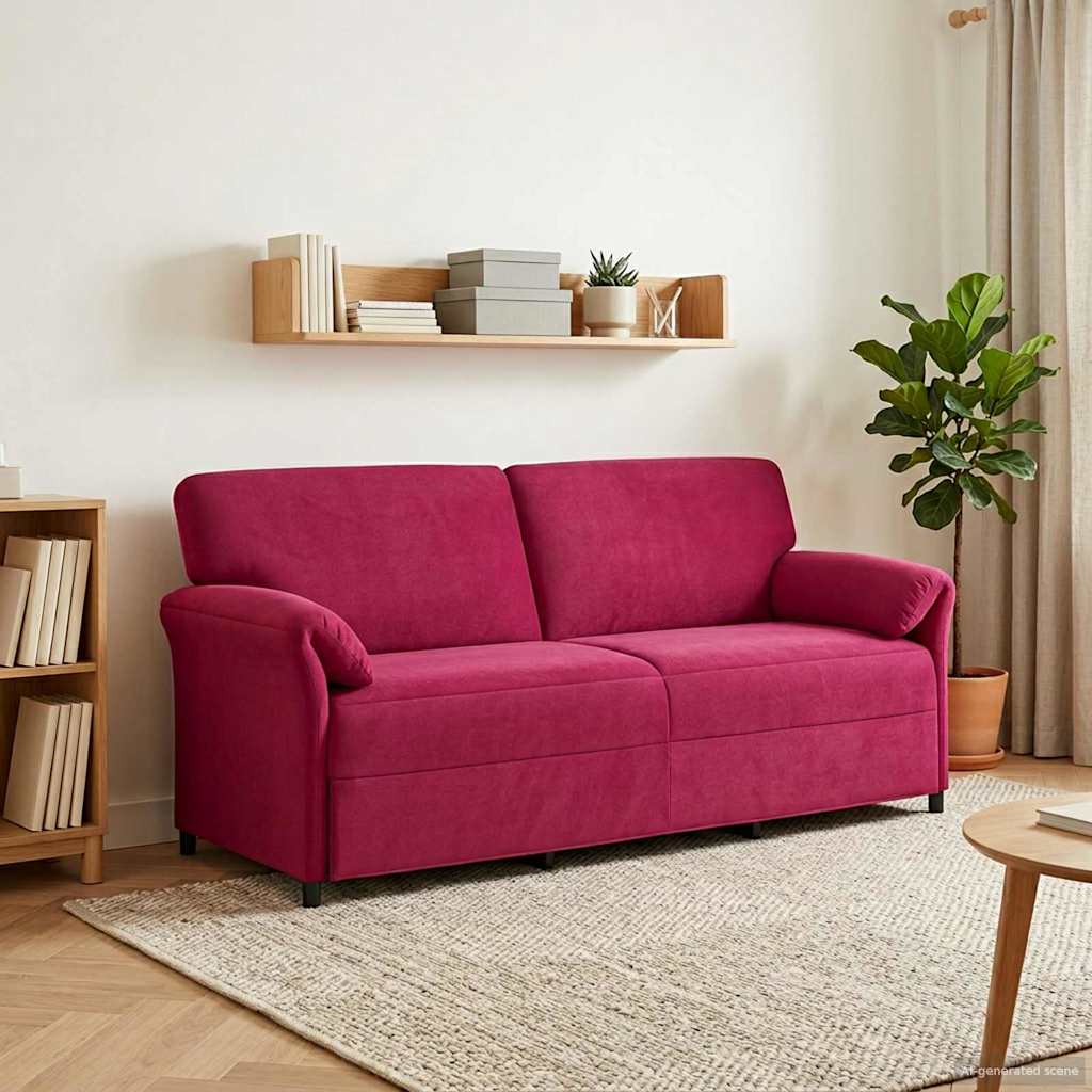 Divano 3-Persone Rosso Vino 198 x 83 x 95 cm Velluto
