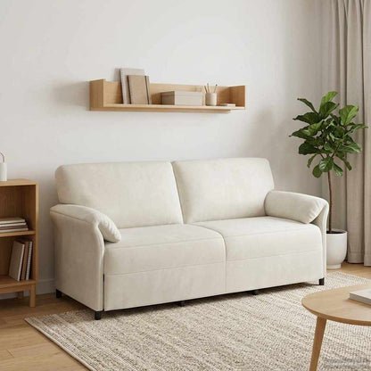 Divano 3-Persone Crema 198 x 83 x 95 cm Velluto | homemem39