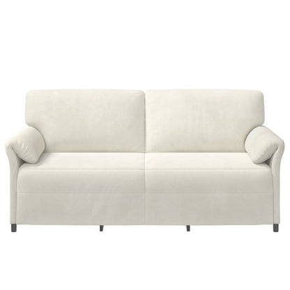 Divano 3-Persone Crema 198 x 83 x 95 cm Velluto | homemem39