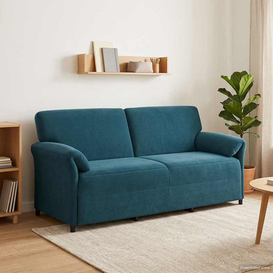 Divano 3-Persone Blu 198 x 83 x 95 cm Velluto | homemem39