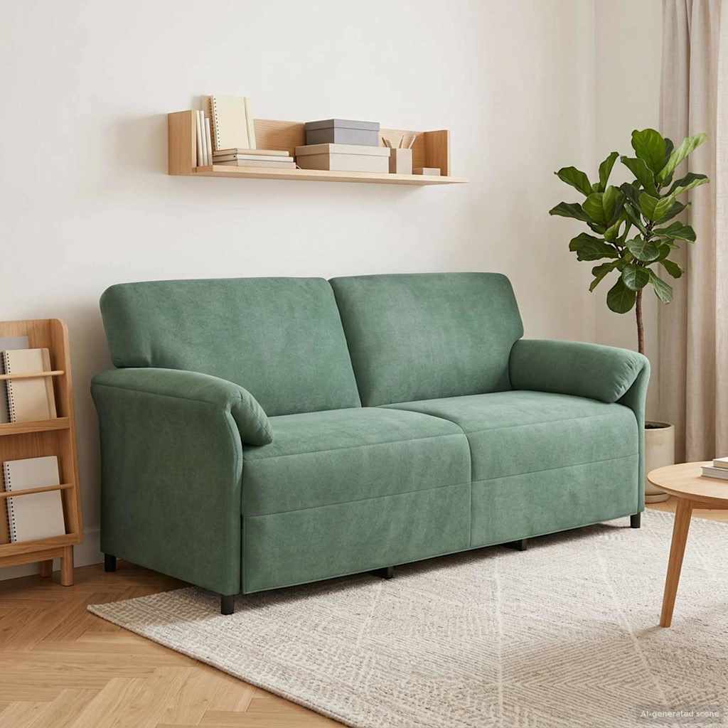 Divano 3-Persone Verde Mare 198 x 83 x 95 cm Velluto