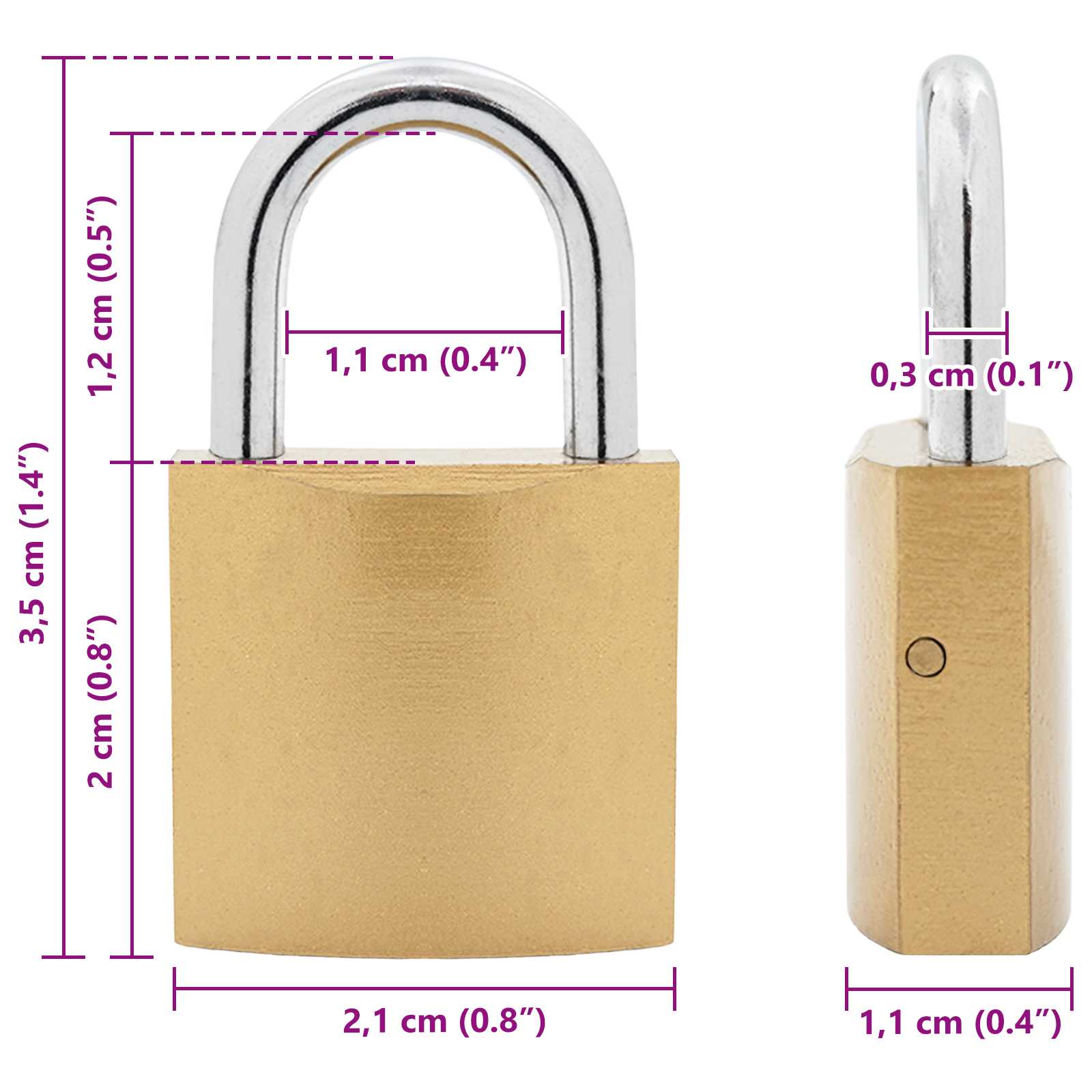U Lock con Chiavi 2 pcs Ottone Ferro | homemem39