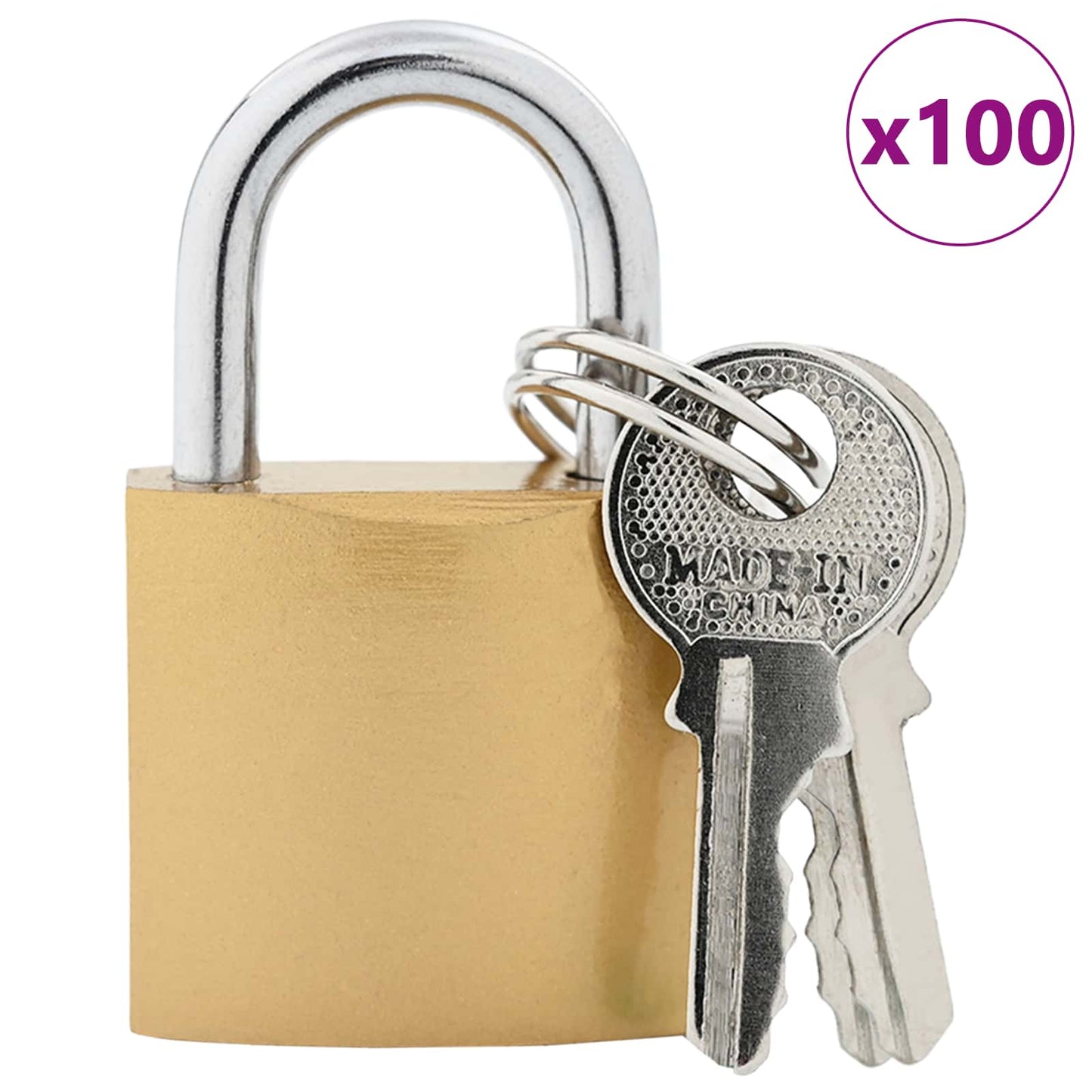 U Lock con Chiavi 100 pcs Ottone Ferro