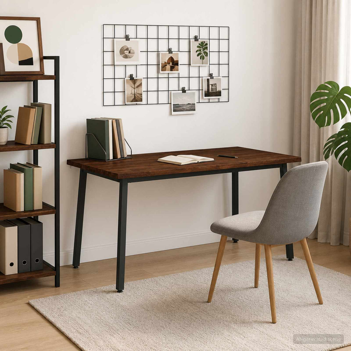 Tavolo da pranzo con bordo vivo 160 x 70 x 75 cm Marrone Scuro