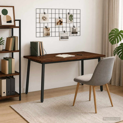 Tavolo da pranzo con bordo vivo 160 x 70 x 75 cm Marrone Scuro