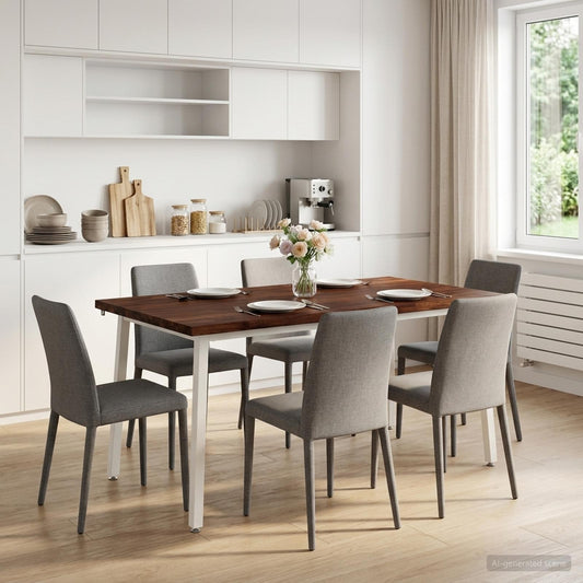 Tavolo da pranzo con bordo vivo 160 x 70 x 75 cm Marrone Scuro | homemem39