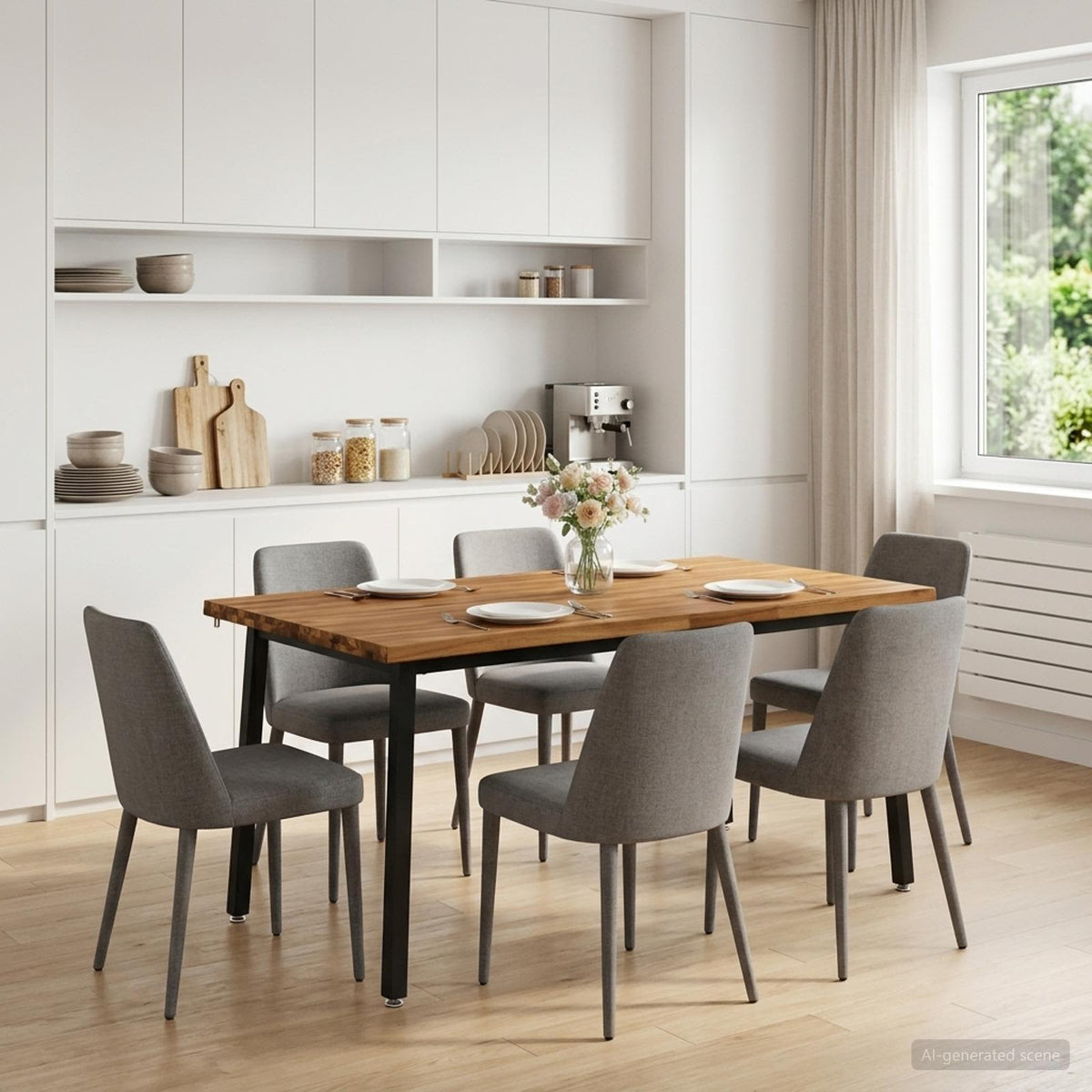 Tavolo da pranzo con bordo vivo 160 x 70 x 75 cm Naturale