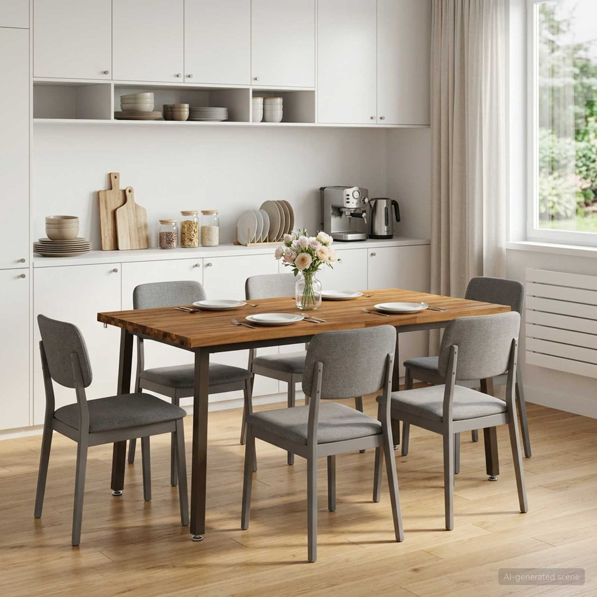 Tavolo da pranzo con bordo vivo 160 x 70 x 75 cm Naturale | homemem39