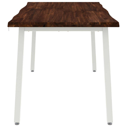 Tavolo da pranzo con bordo vivo 140 x 90 x 75 cm Marrone Scuro | homemem39