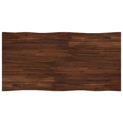 Tavolo da pranzo con bordo vivo 140 x 90 x 75 cm Marrone Scuro | homemem39