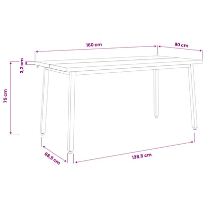 Tavolo da pranzo quadrato 160 x 90 x 75 cm | homemem39