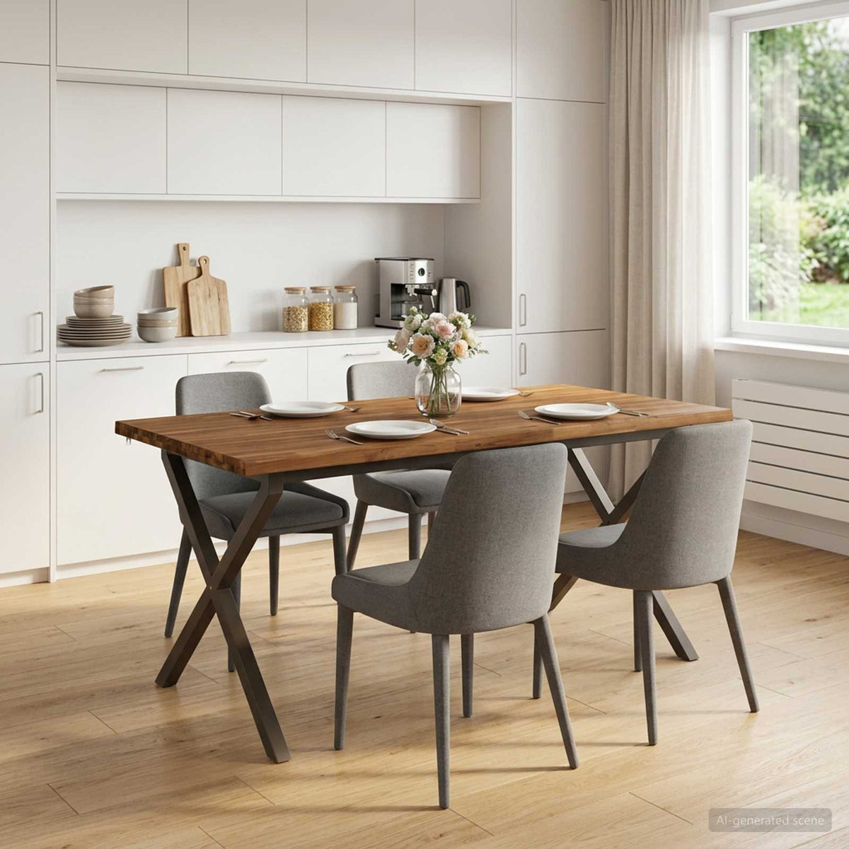 Tavolo da pranzo con bordo vivo
