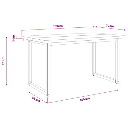 Tavolo da pranzo quadrato 160 x 70 x 75 cm Naturale | homemem39
