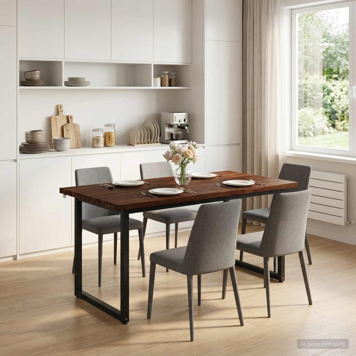 Tavolo da pranzo quadrato 160 x 70 x 75 cm Marrone Scuro | homemem39