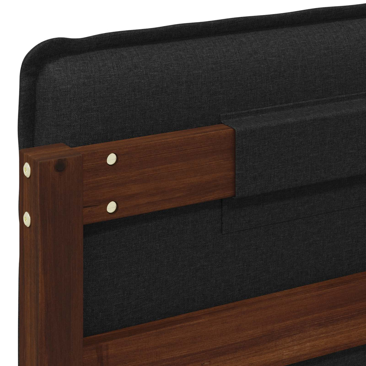 Letto con Testiera Rivestita Marrone scuro e Nero 120 x 200 cm | homemem39