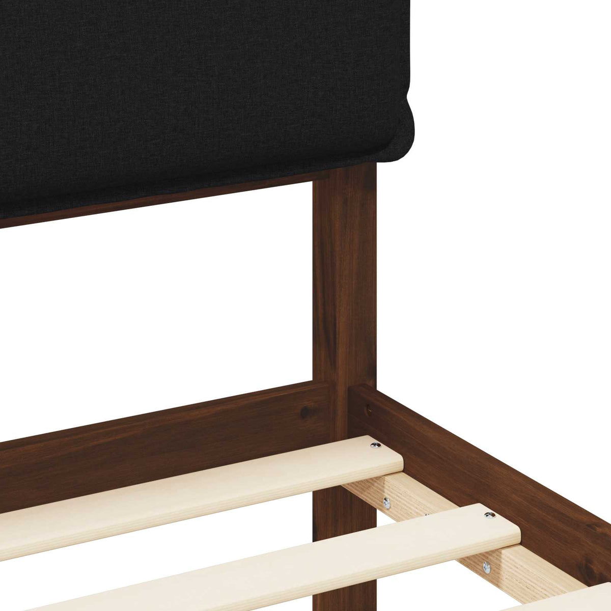 Letto con Testiera Rivestita Marrone scuro e Nero 120 x 200 cm | homemem39