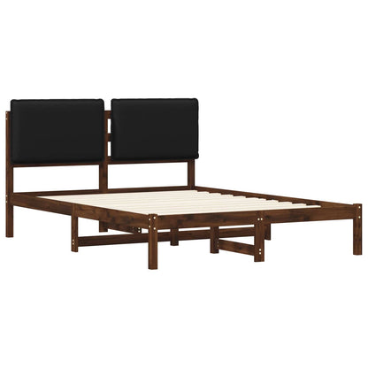 Letto con Testiera Rivestita Marrone scuro e Nero 120 x 200 cm | homemem39