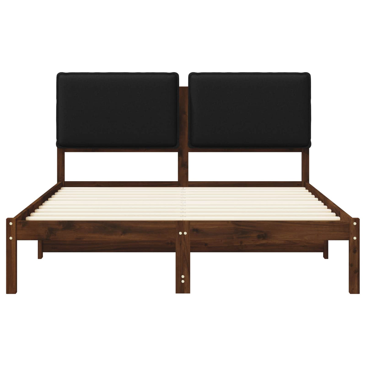 Letto con Testiera Rivestita Marrone scuro e Nero 120 x 200 cm | homemem39
