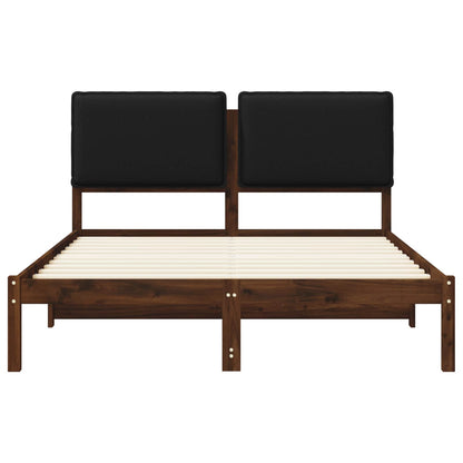 Letto con Testiera Rivestita Marrone scuro e Nero 120 x 200 cm | homemem39