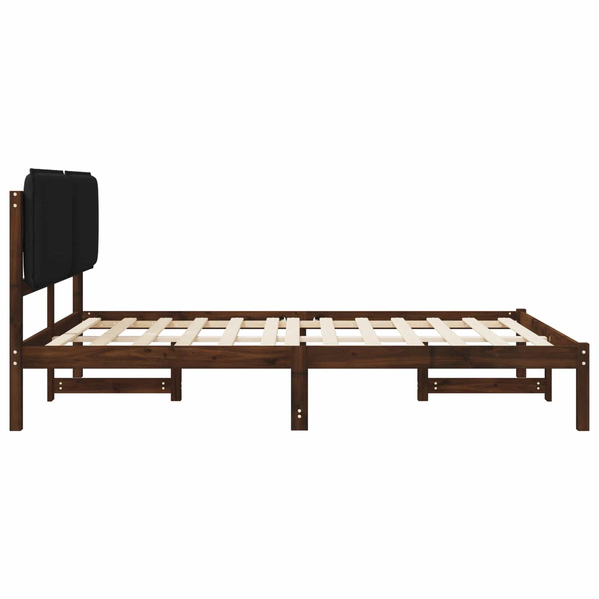 Letto con Testiera Rivestita Marrone scuro e Nero 120 x 200 cm | homemem39