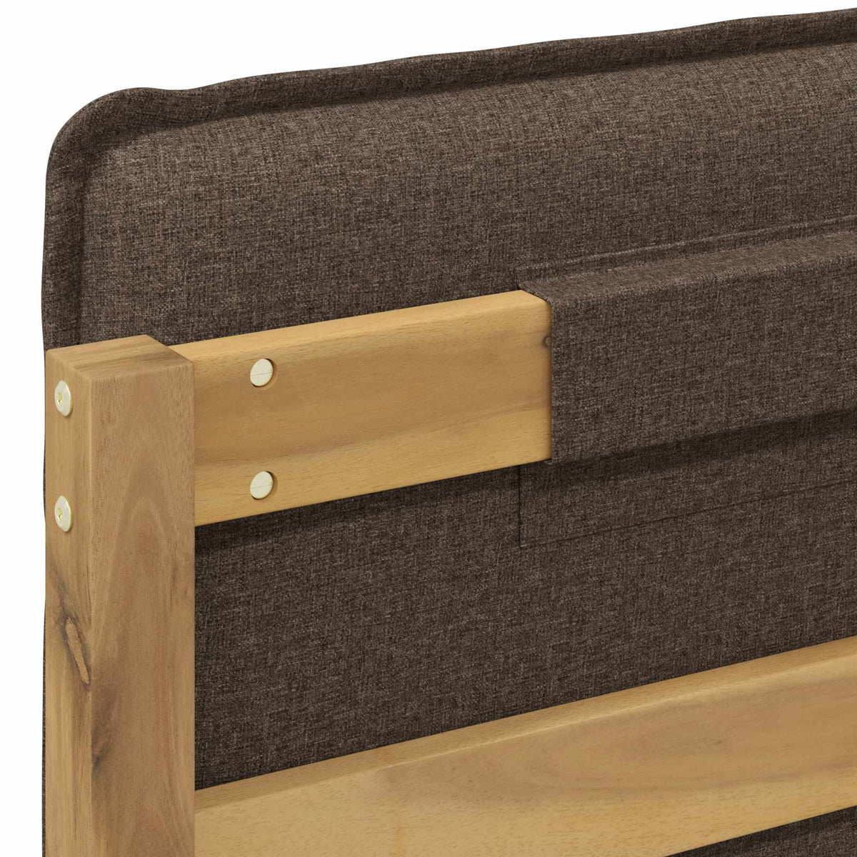 Letto con Testiera Rivestita Bianco lavato e taupe 120 x 200 cm | homemem39